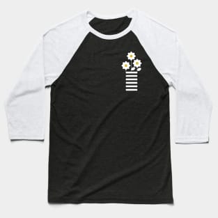Pretty white abstract flowers in your pocket design. Baseball T-Shirt